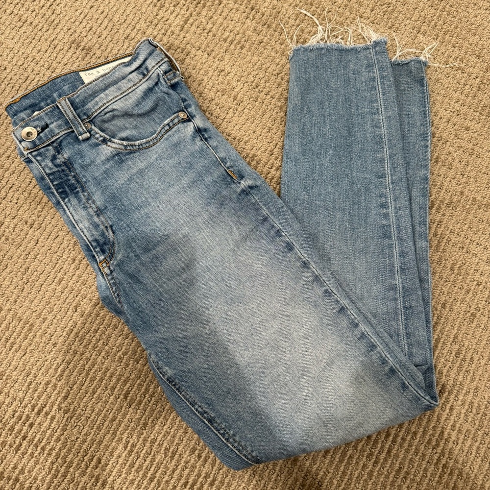 Rag and Bone High Rise Ankle Skinny Jeans, 28